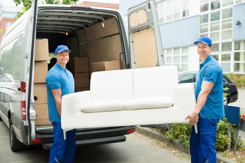 House removal team preparing a move in Elephant and Castle
