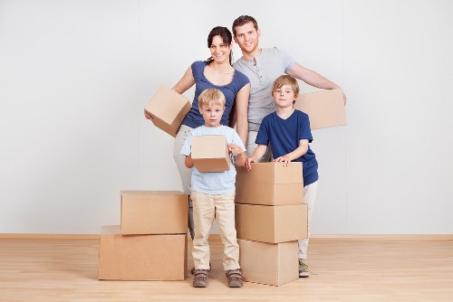 Trained movers handling items with care and teamwork