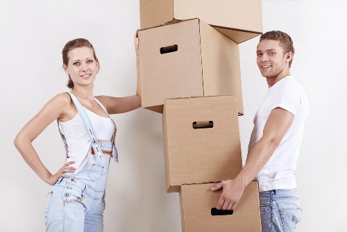 Unpacking boxes into a new home in Elephant and Castle