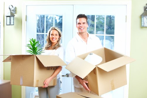 Boxes and furniture loaded for a transparent removal price estimate